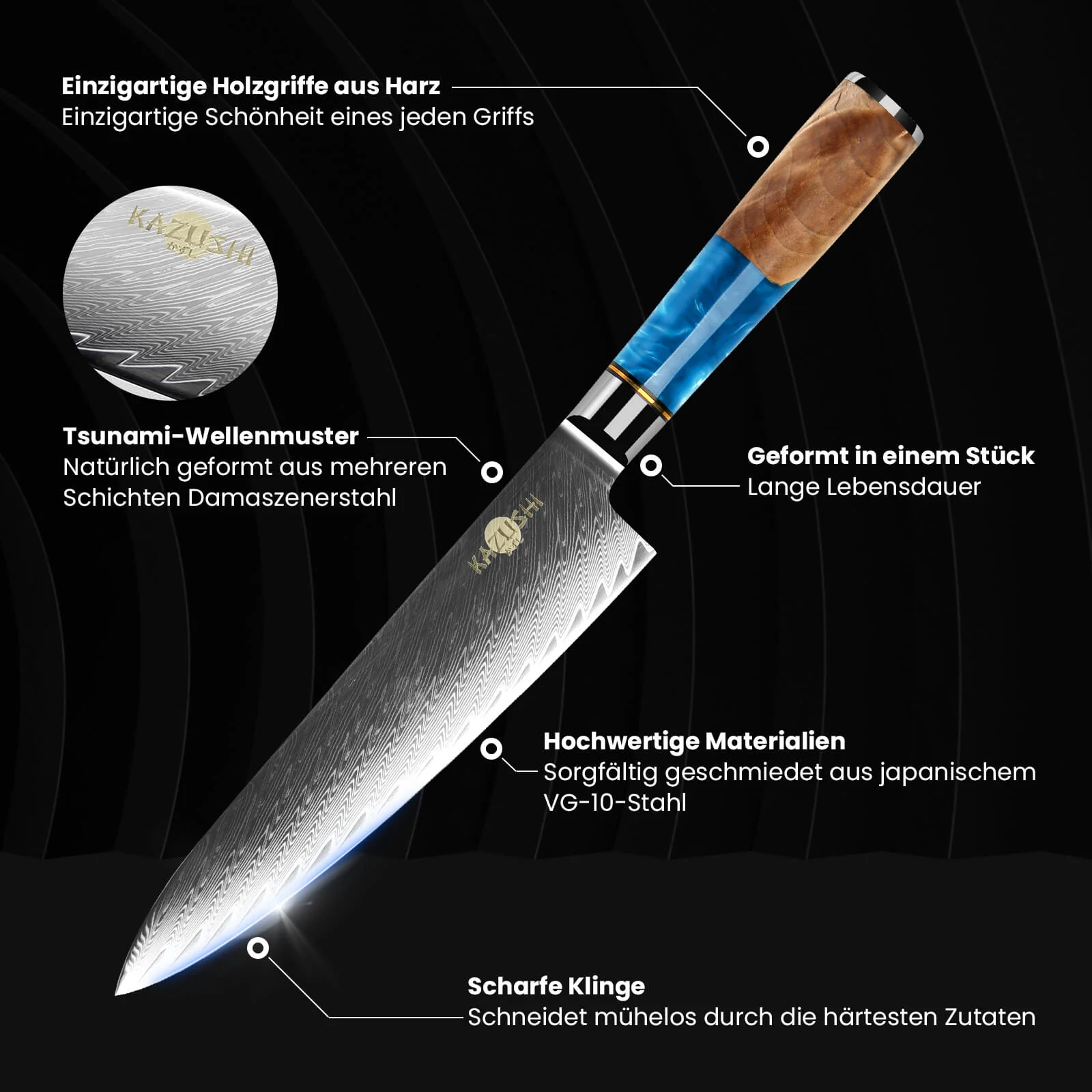 5-Zoll-Kochmesser aus Hochkohlenstoffstahl – Superscharfes Allzweckmesser mit ergonomischem Griff für präzises Schneiden und Obstverarbeitung - Image 4