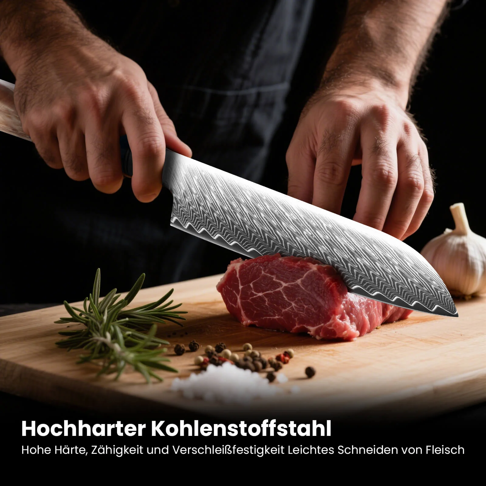 Professionelles 8-Zoll-Kochmesser aus Hochkohlenstoffstahl – superscharf, ergonomisch, langlebig, ideal für Fleisch, Gemüse & mehr - Image 5